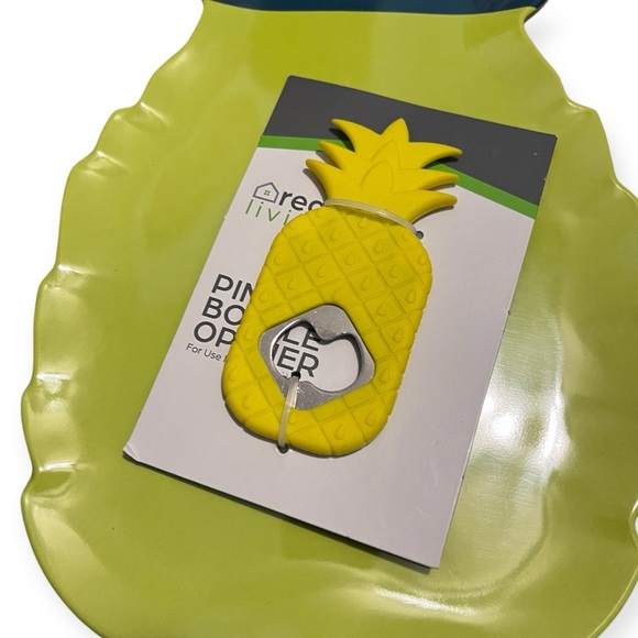 Pineapple Shaped Party Serving Tray + New Silicone Bottle Opener - Picture 4 of 6